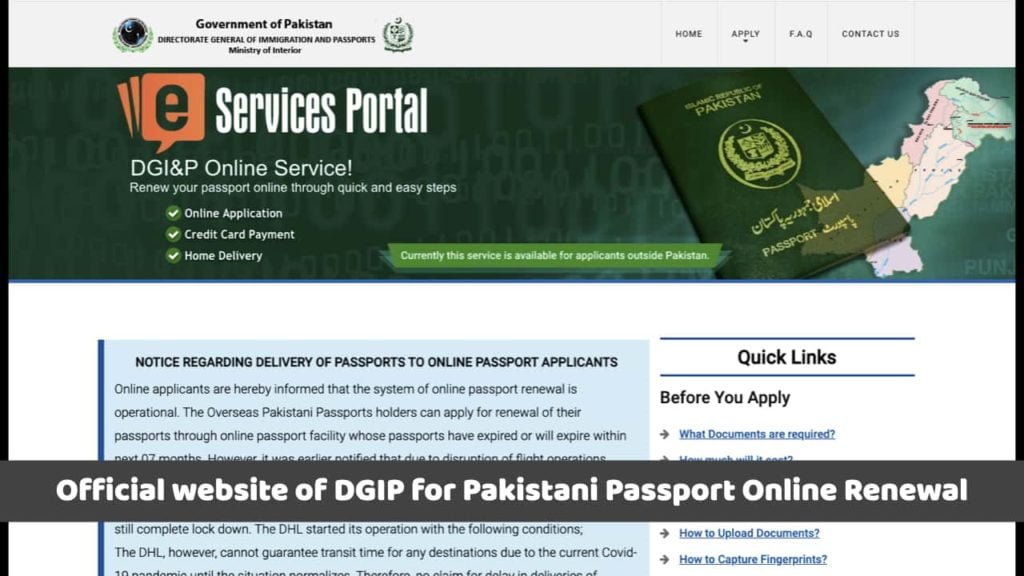 Pakistani Passport Online Renewal