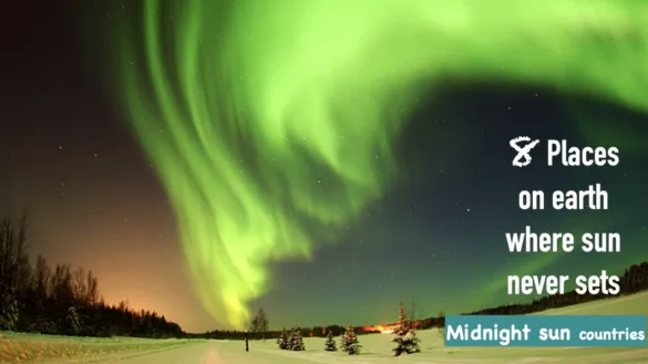 Places on earth where sun never sets
